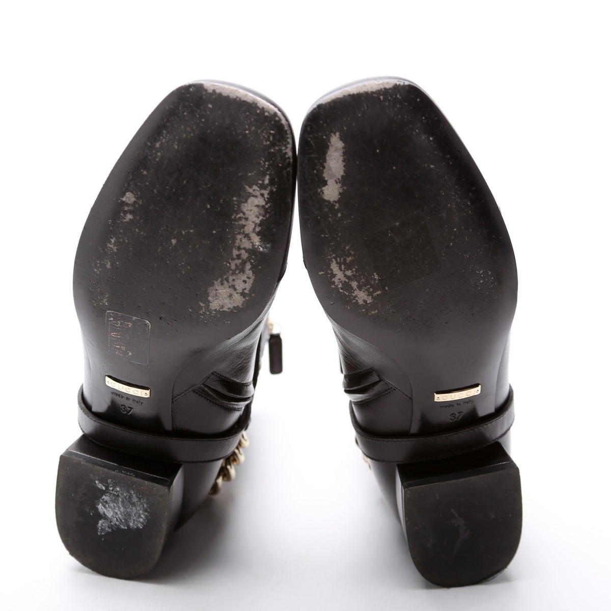 Interlocking GG Moto Chain Booties Size