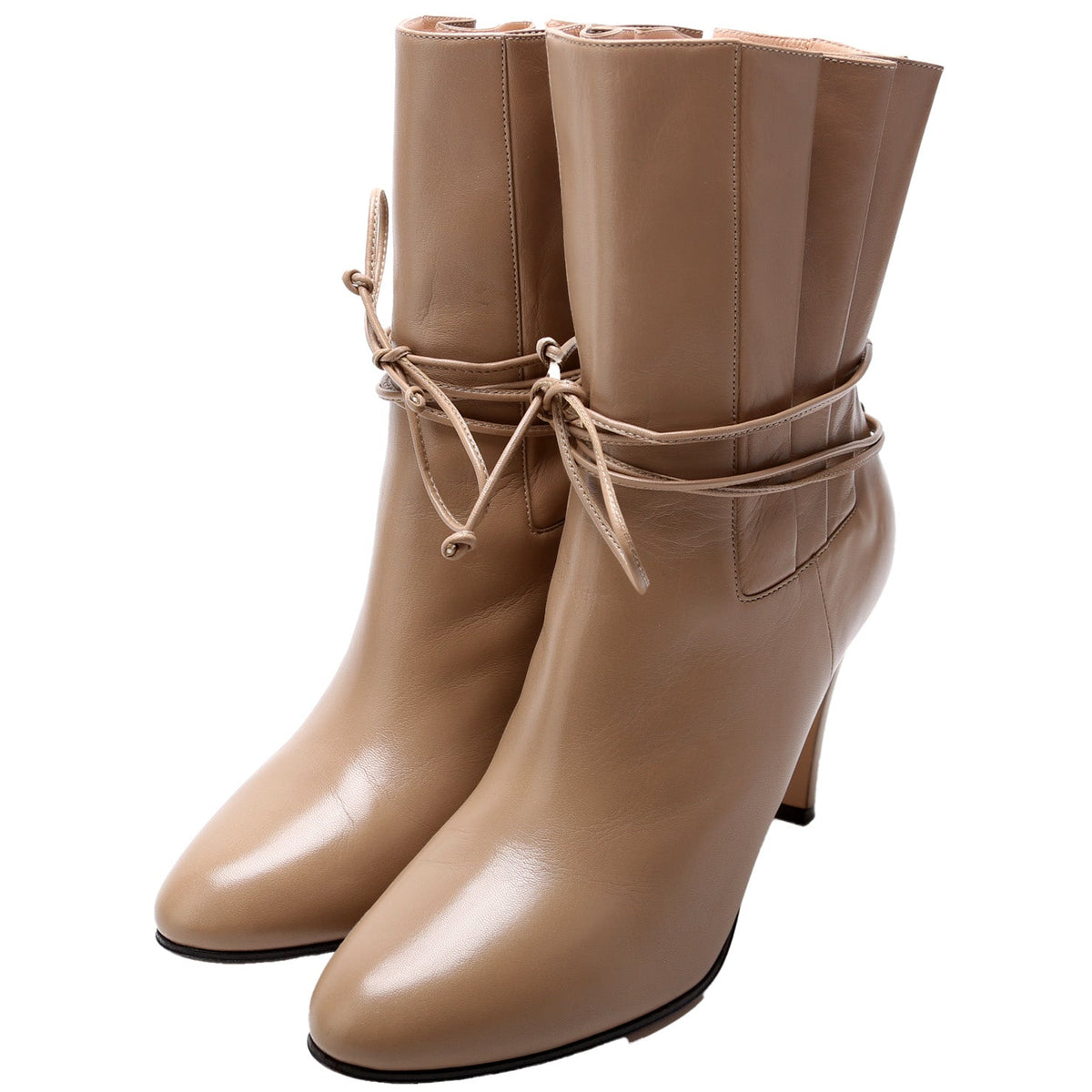 Leather Tie Booties Size
