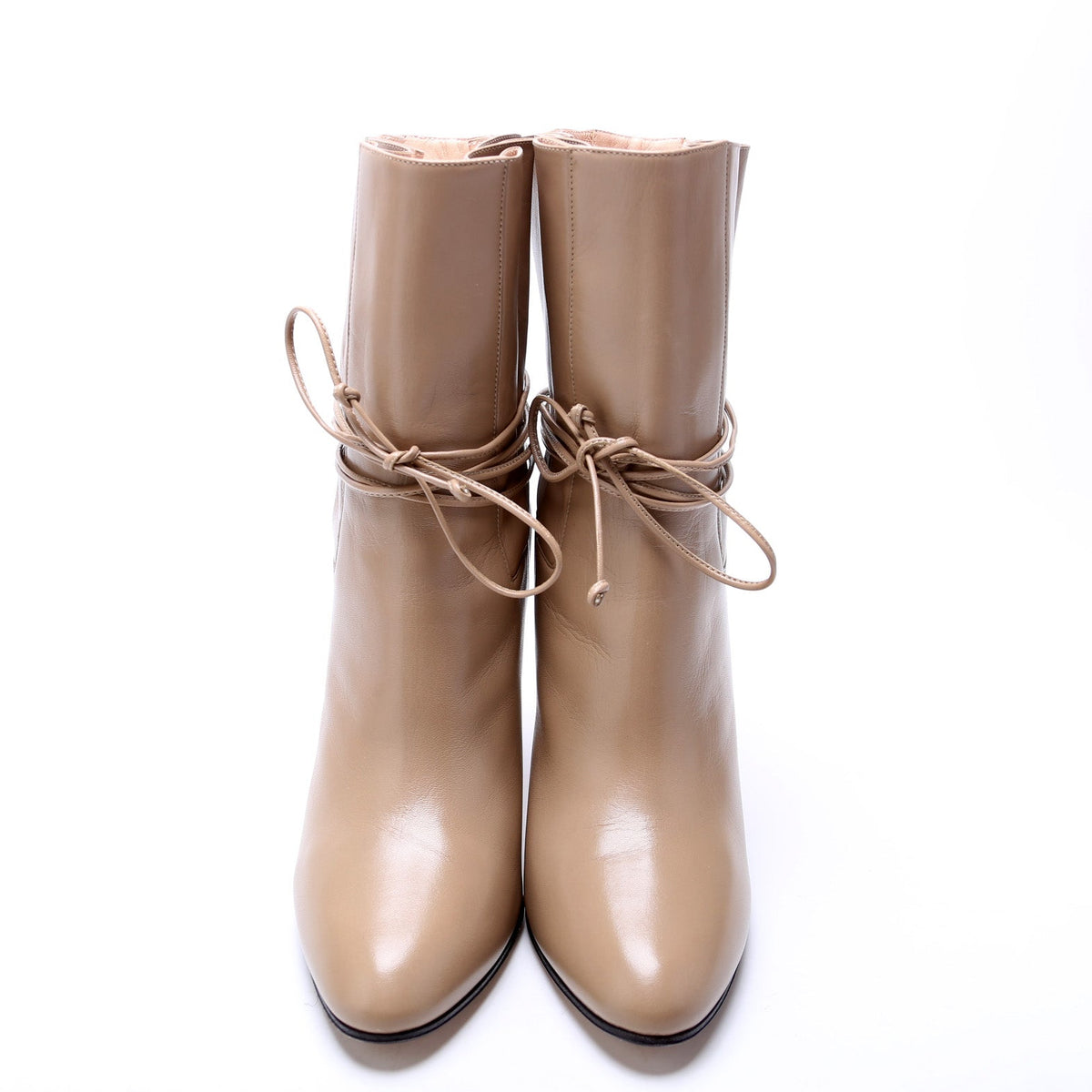 Leather Tie Booties Size