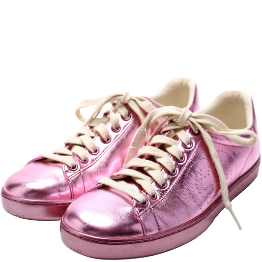Gucci Ace Web Leather Sneakers Size .