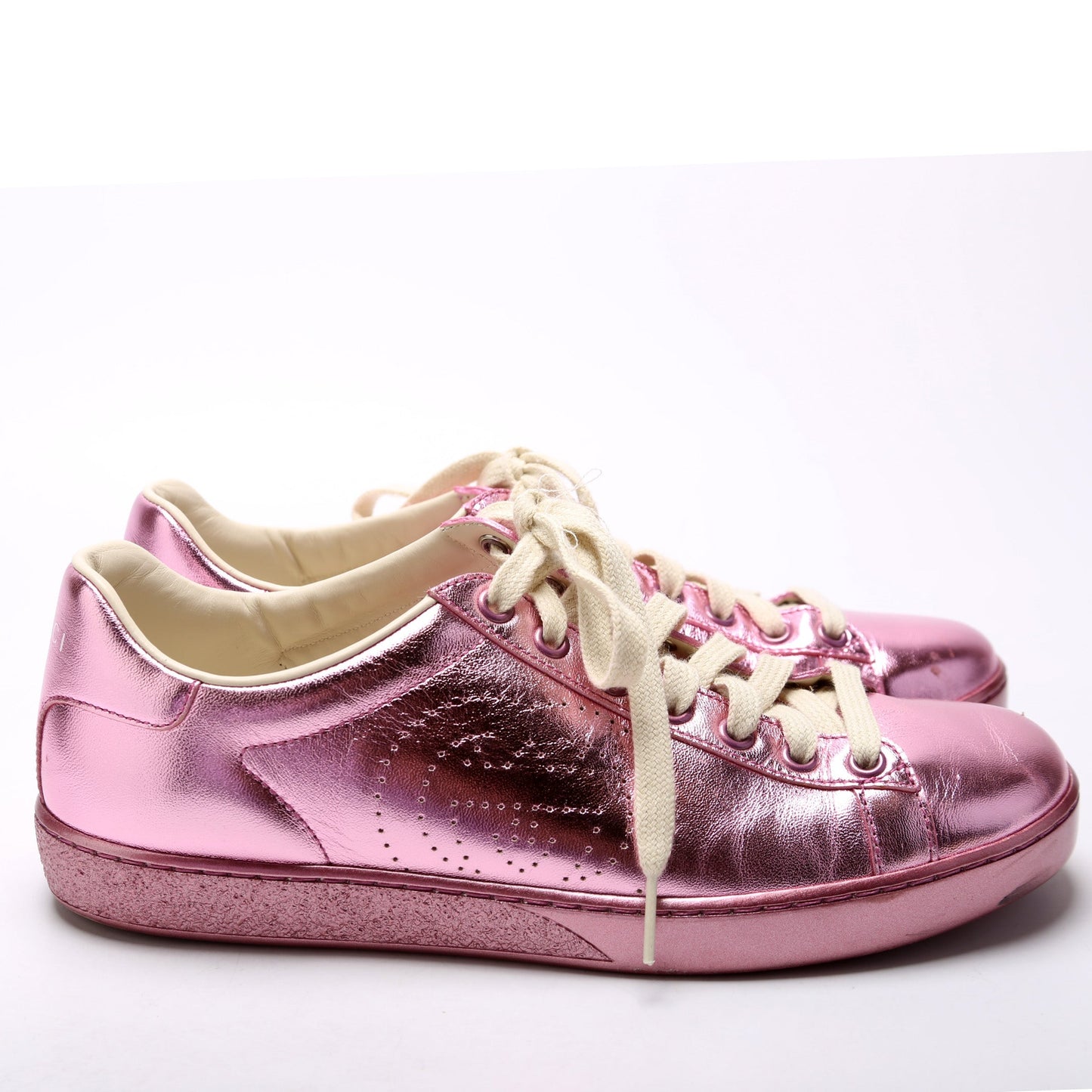Gucci Ace Web Leather Sneakers Size .