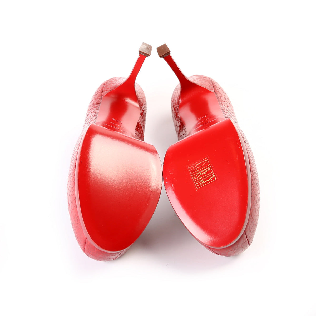 Embossed Leather Pumps Size .