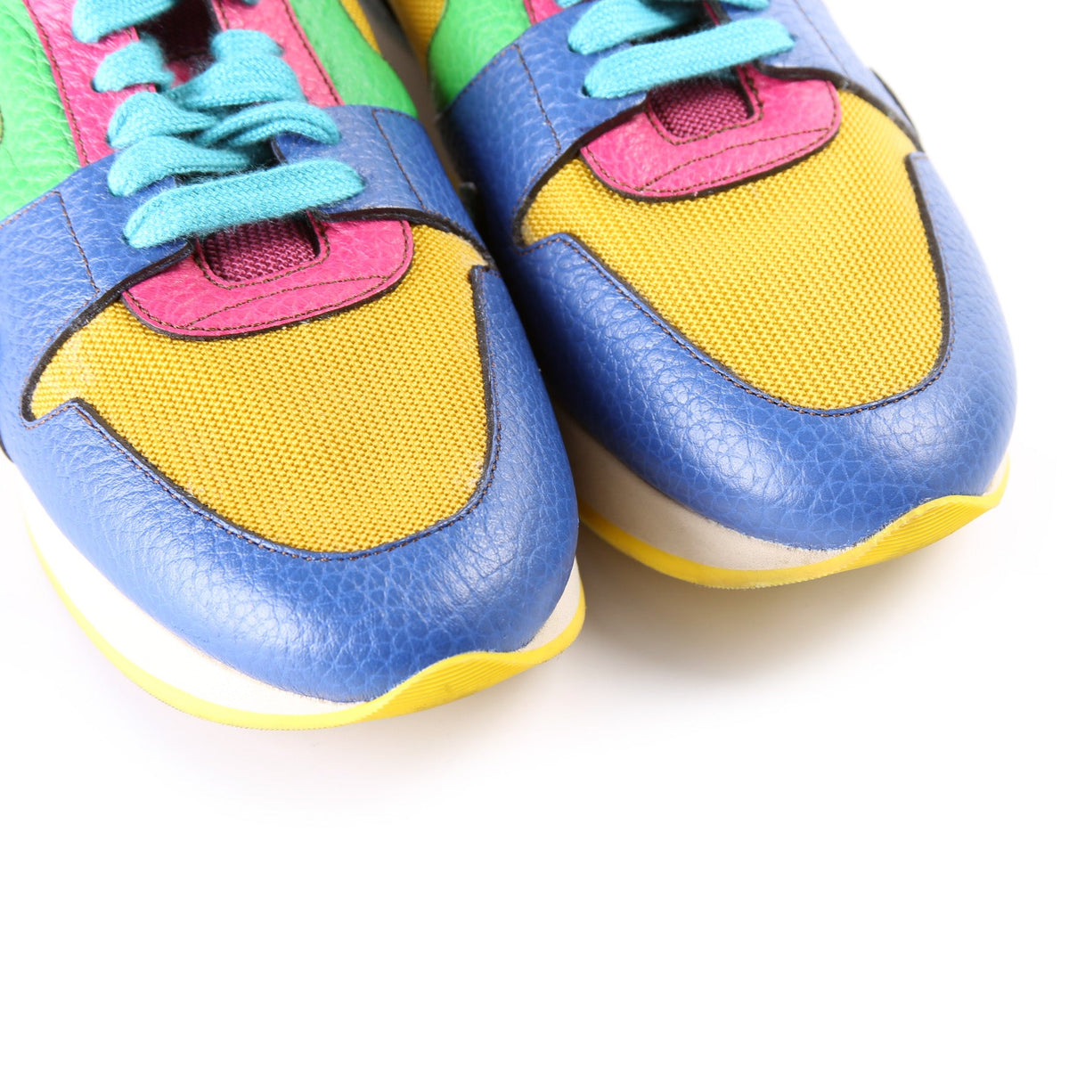 Colorblock Leather Sneakers Size 38