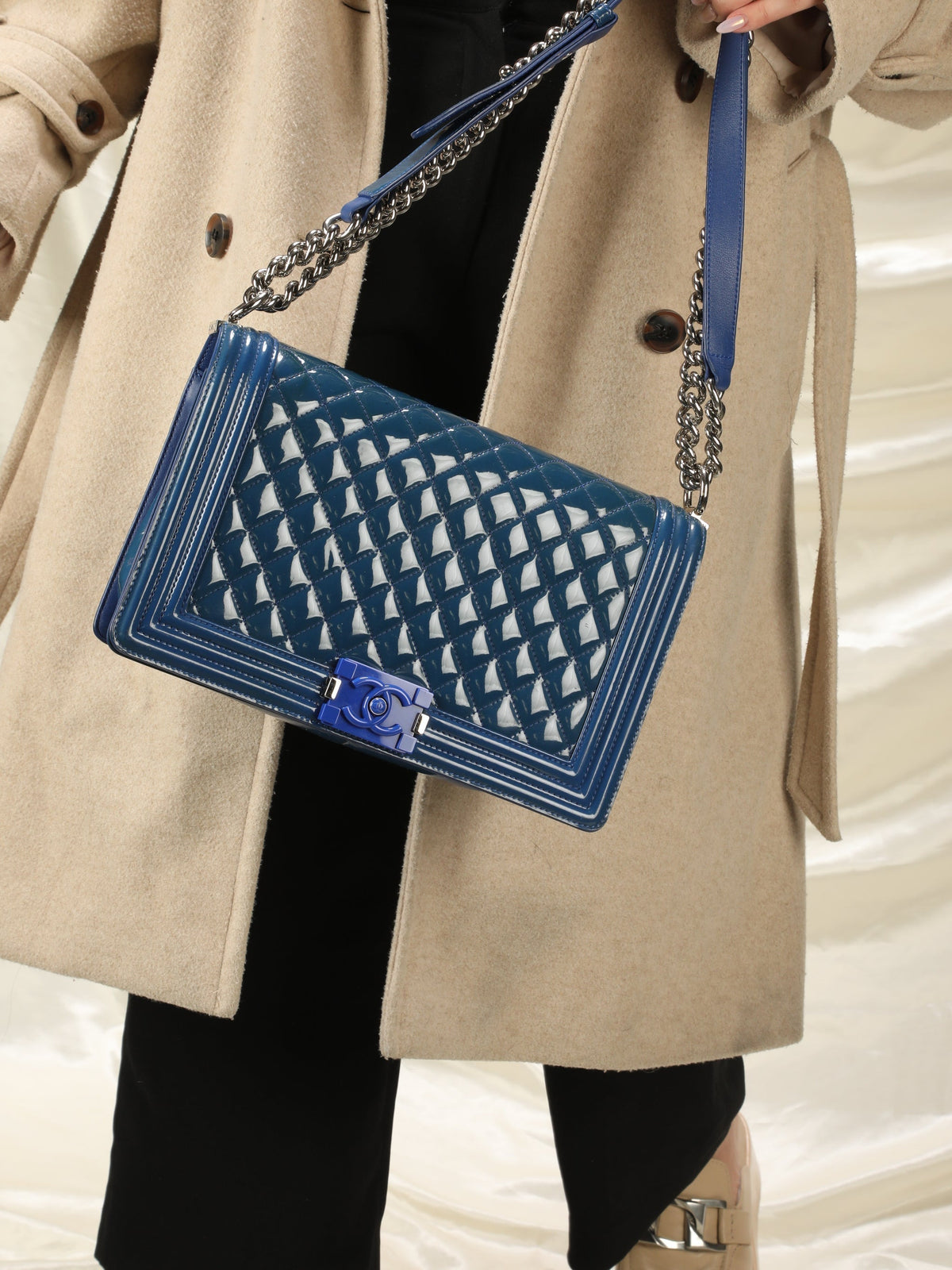 Chanel Patent Medium Boy Bag