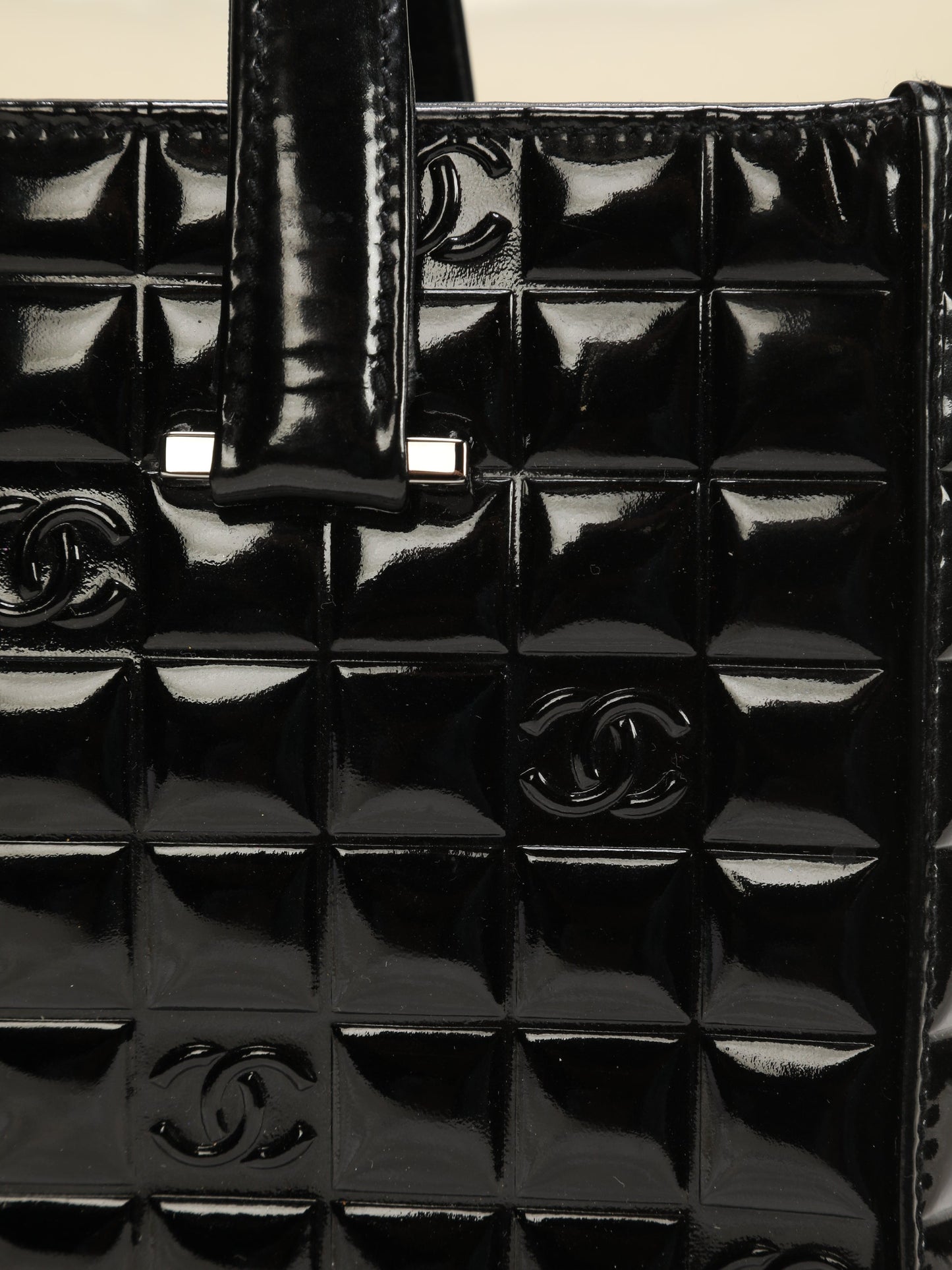 Chanel Patent Chocolate Bar Tote