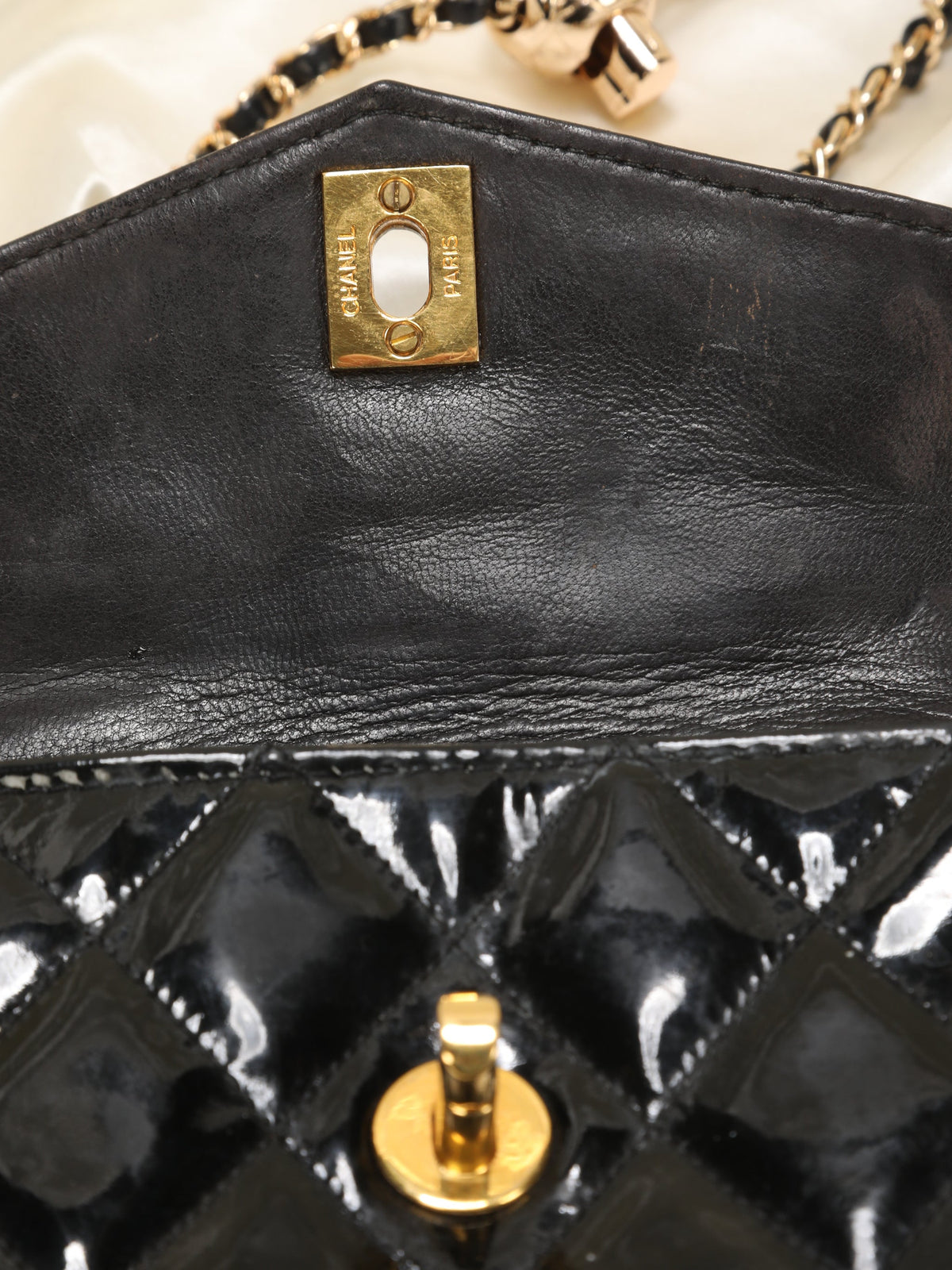 Chanel Patent Turnlock Belt Bag