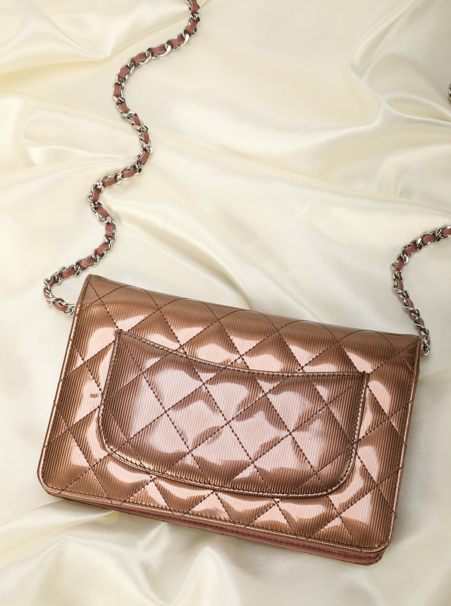 Chanel Patent Wallet on Chain