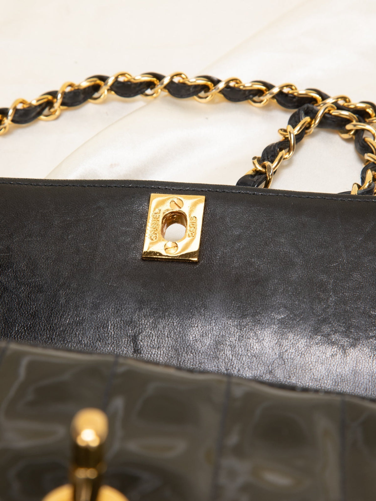 Chanel Patent Vertical Flap Bag