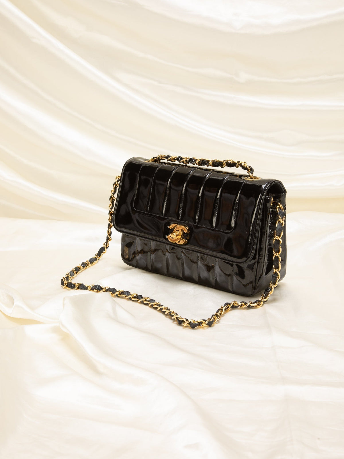 Chanel Patent Vertical Flap Bag