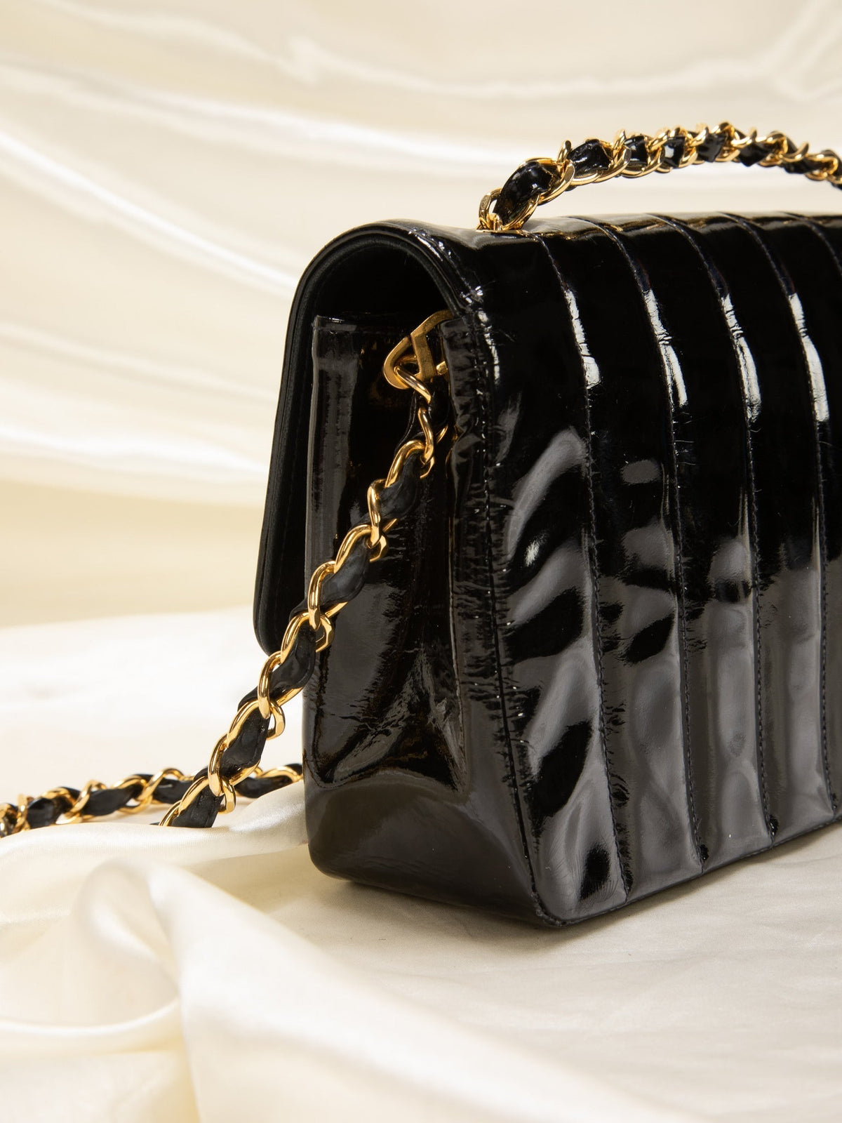 Chanel Patent Vertical Flap Bag