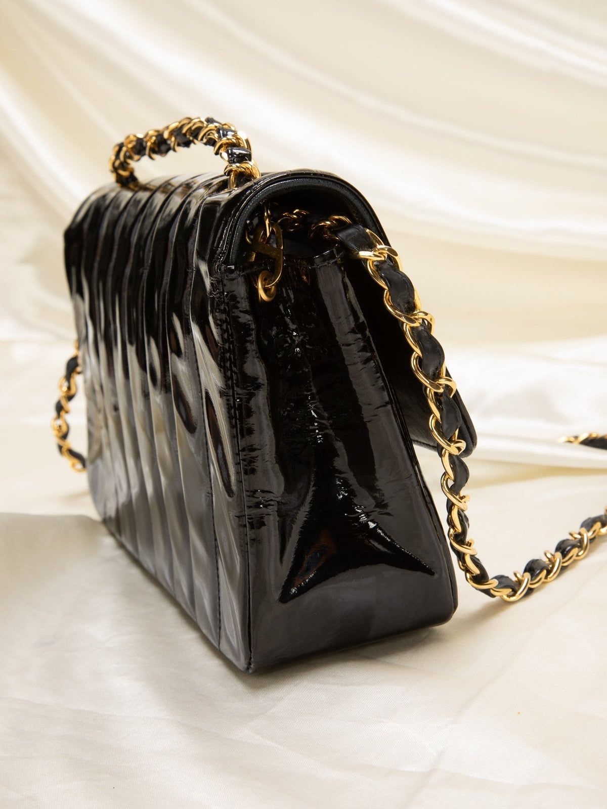 Chanel Patent Vertical Flap Bag