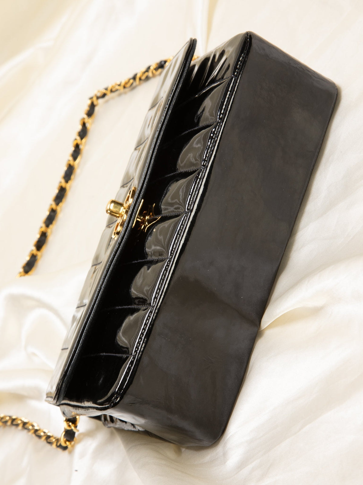 Chanel Patent Vertical Flap Bag