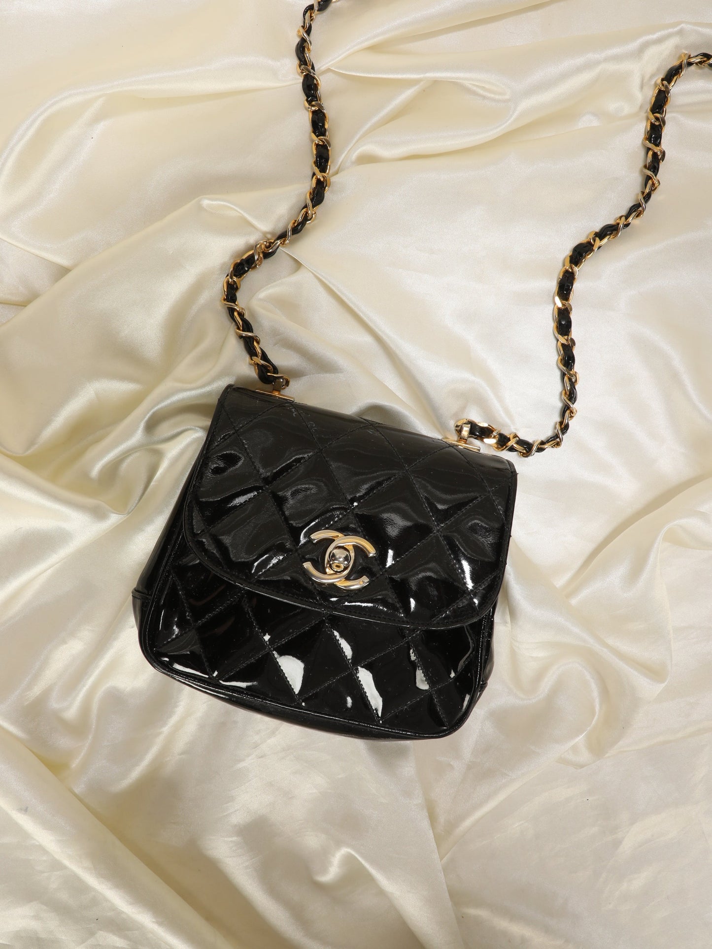 Chanel Patent Turnlock Mini Crossbody