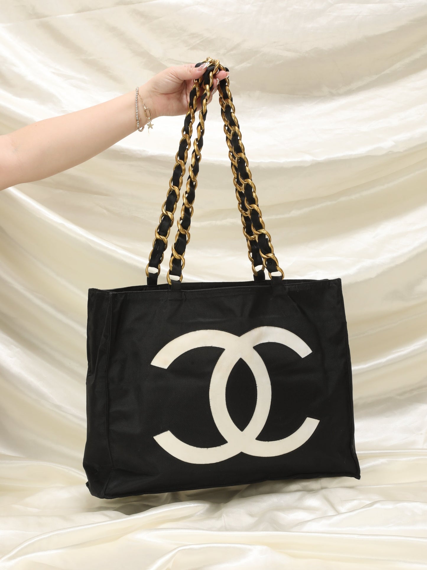 Chanel Nylon Chunky Chain Tote