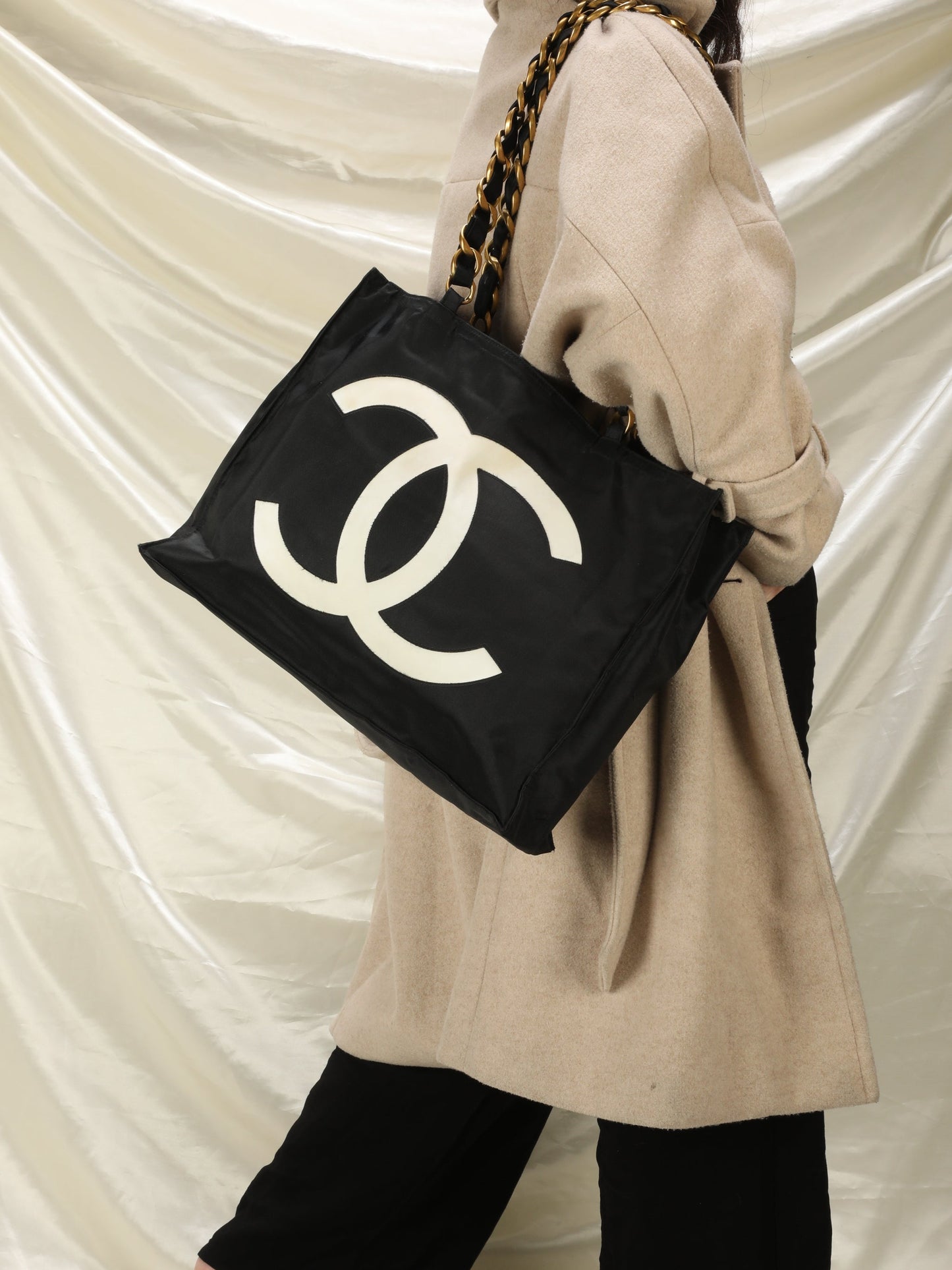 Chanel Nylon Chunky Chain Tote