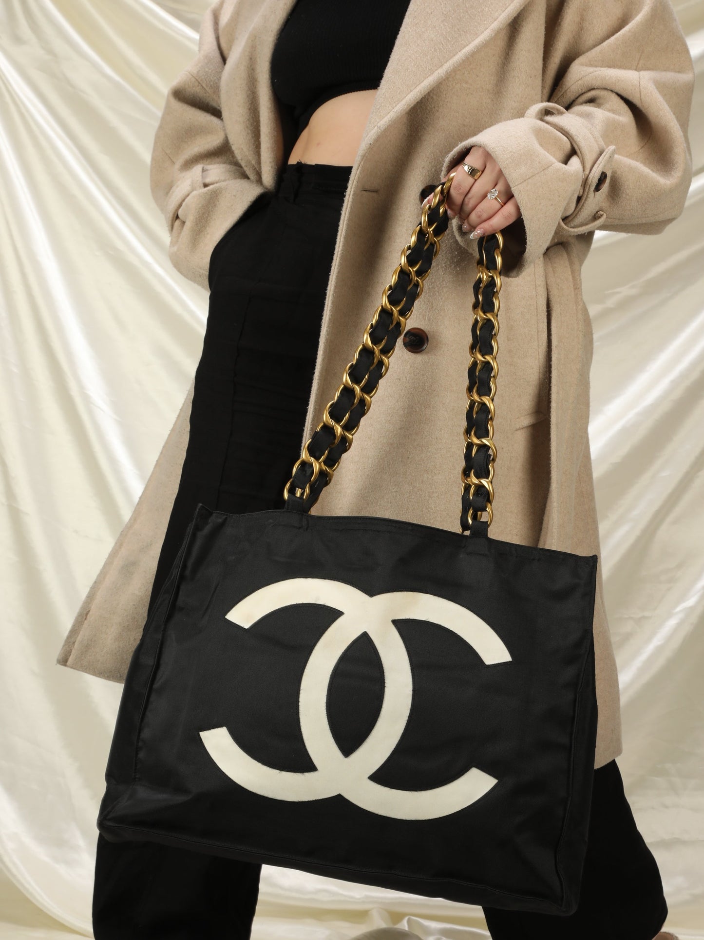 Chanel Nylon Chunky Chain Tote