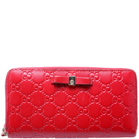 Gucci  Bow Zip Around Wallet Guccissima