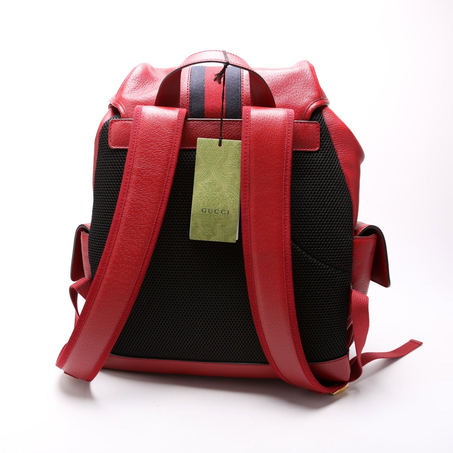 Ophidia Leather Double Buckle Backpack Medium