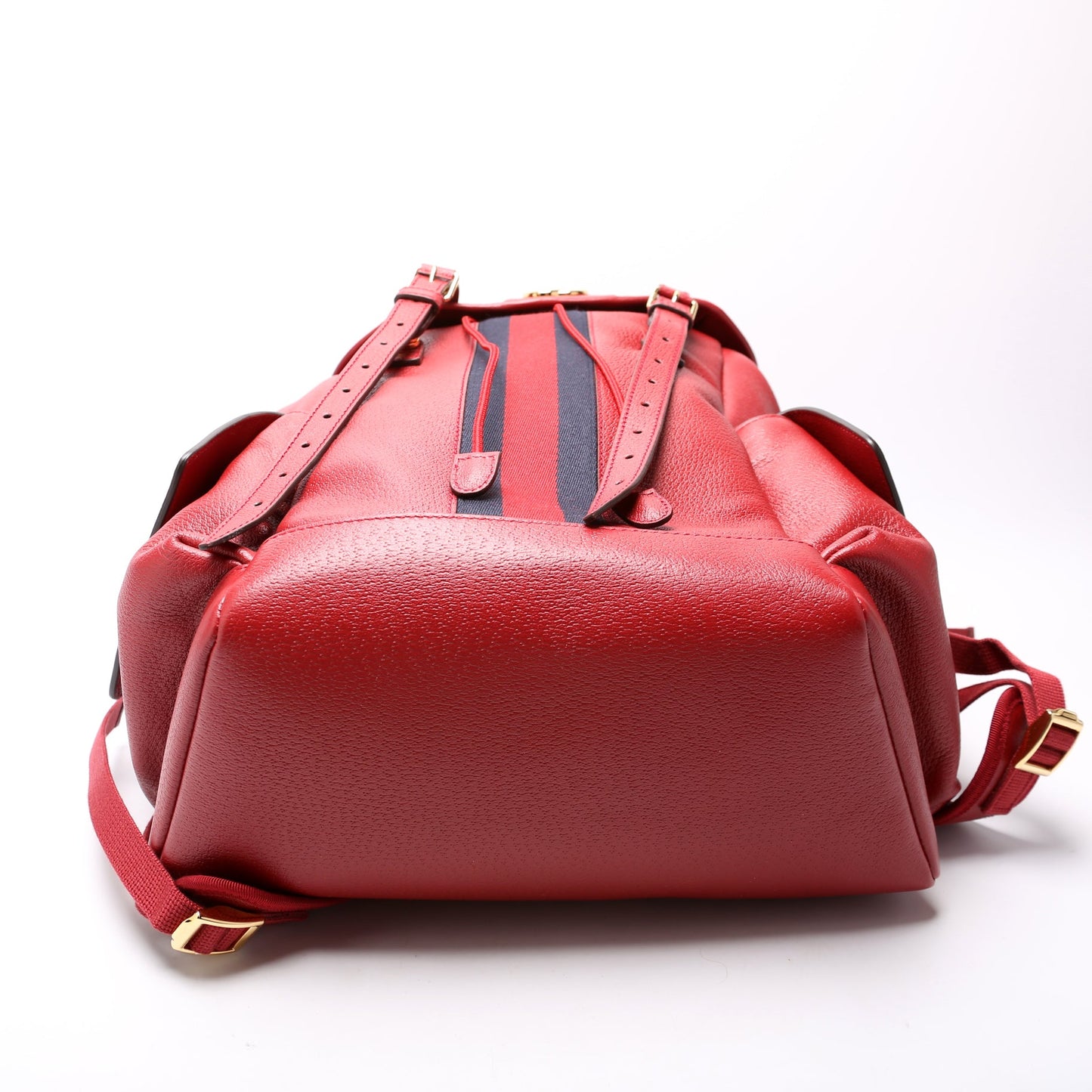 Ophidia Leather Double Buckle Backpack Medium