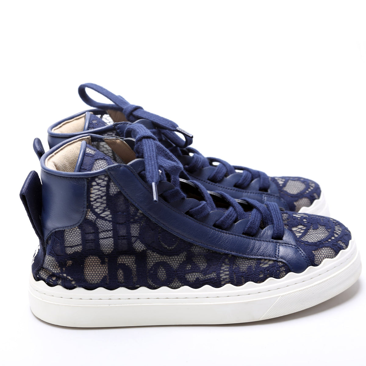 Lauren Lace Hightop Sneakers Size 39