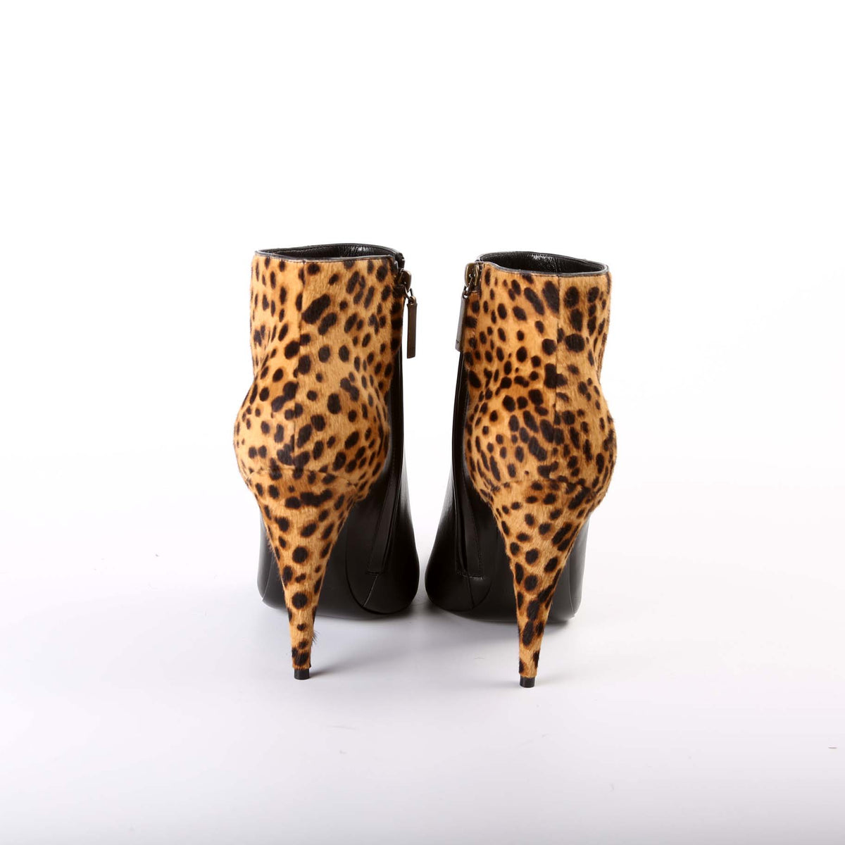 Pointed Toe Leather/Pony Hair Booties Size