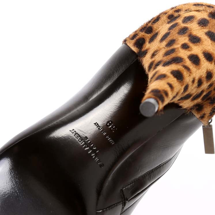 Pointed Toe Leather/Pony Hair Booties Size