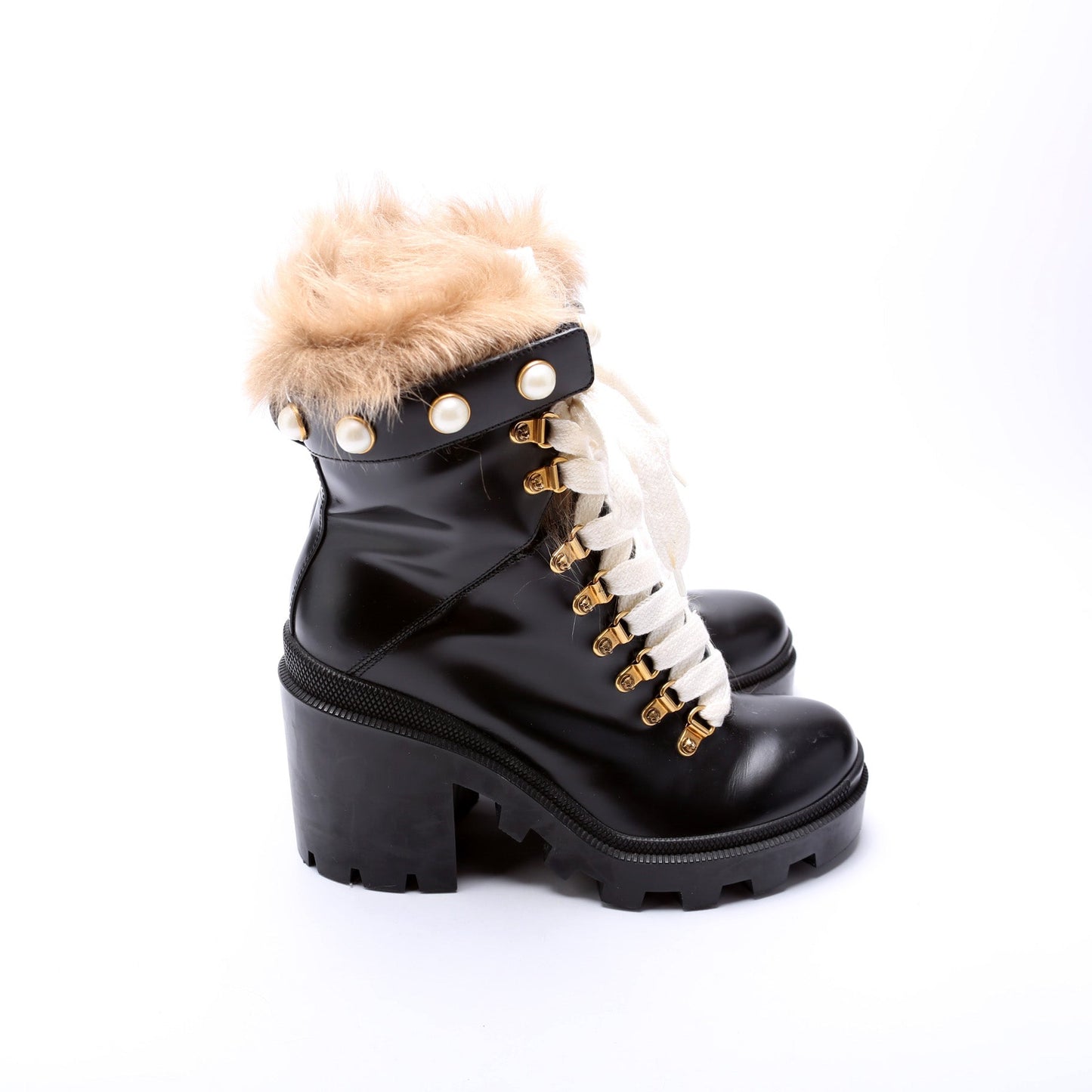 Gucci Trip Pearl Ankle Boots Size