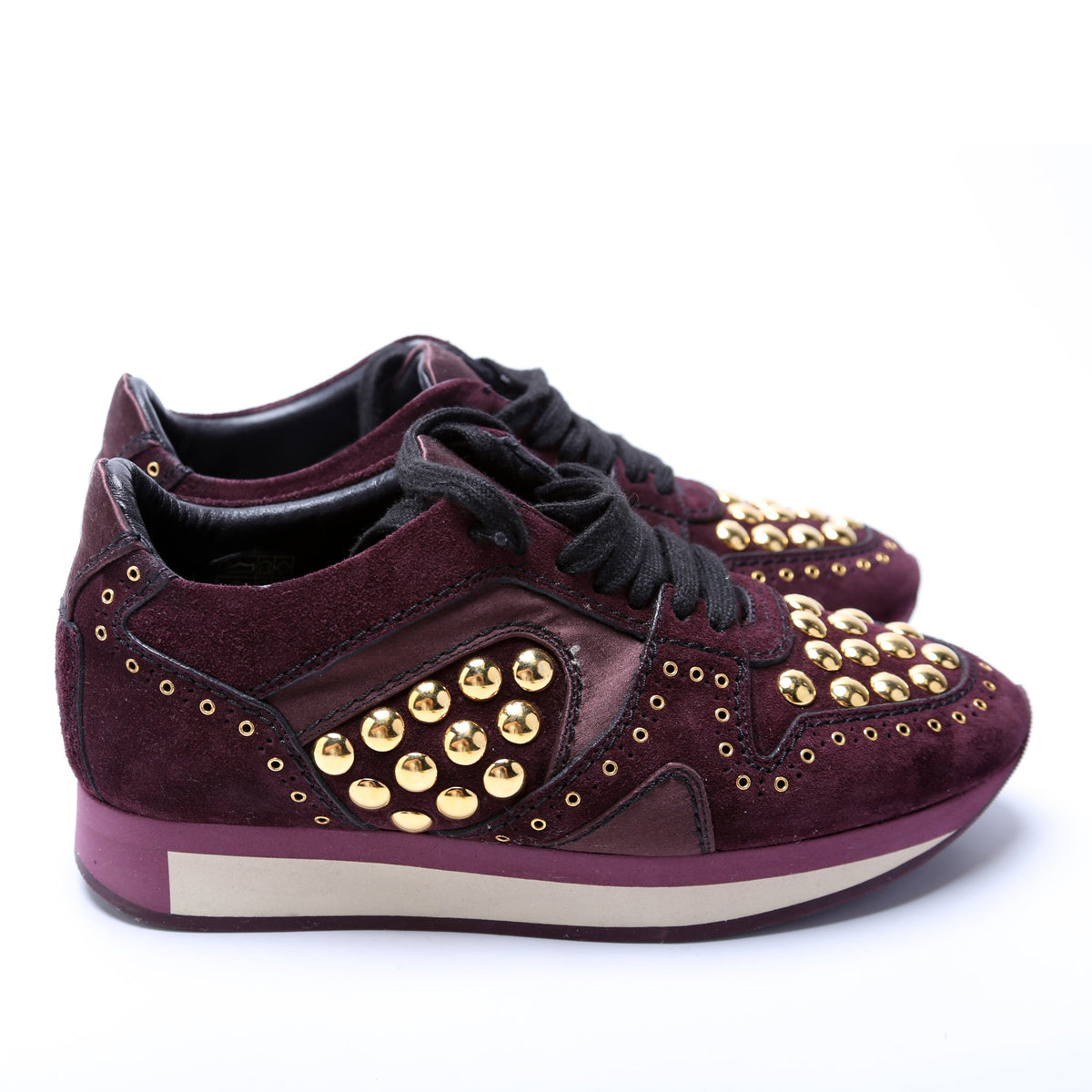 Studded Suede/Satin Sneakers Size 37