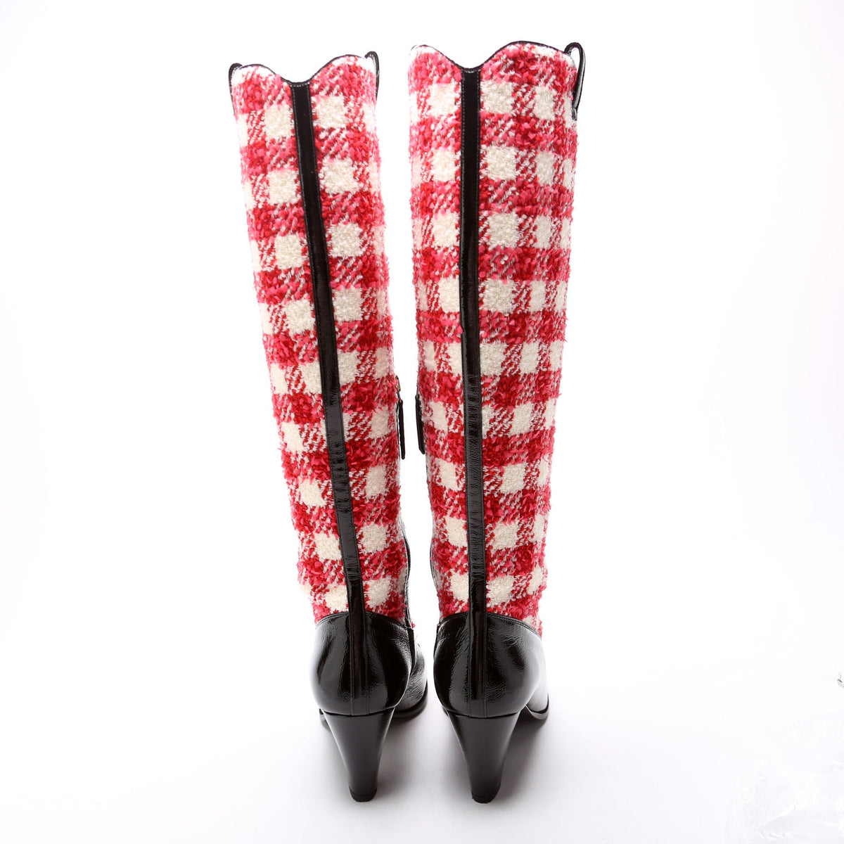 Horsebit Plaid Knee High Boots Size .