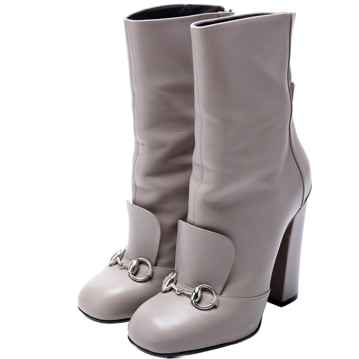 Leather Horsebit Booties Size .