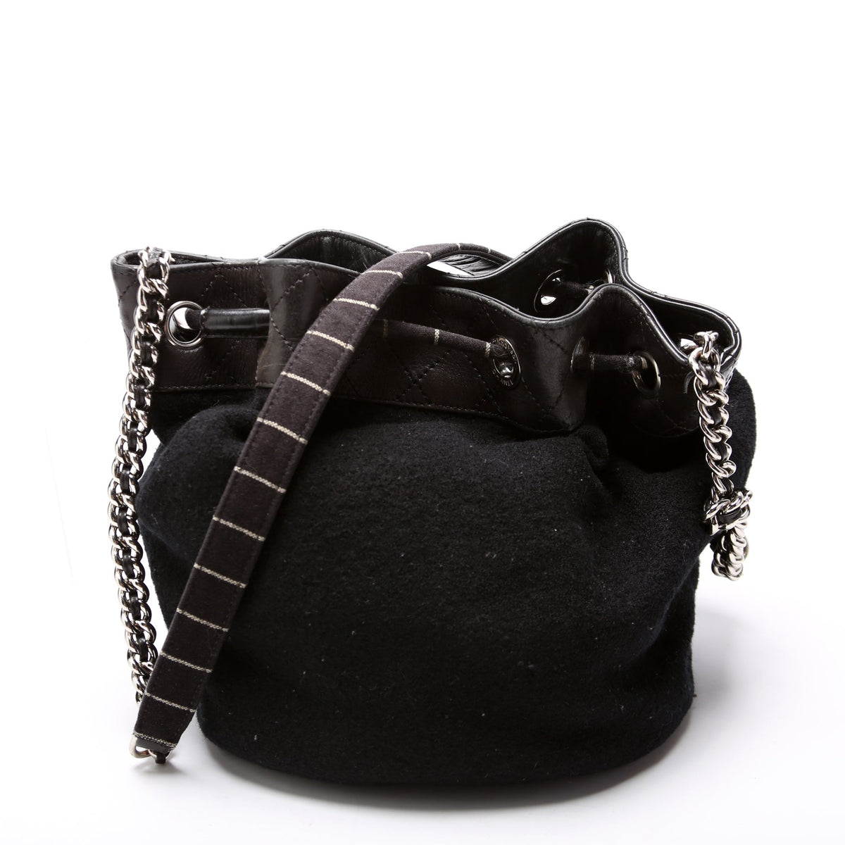 Paris-Hamburg Drawstring Bucket Bag Black