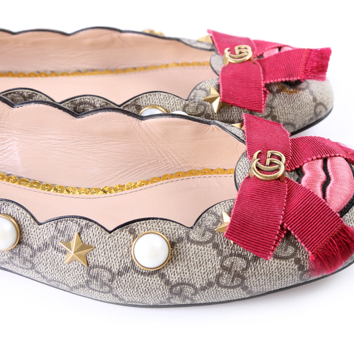 GG Bow Ballet Flats Size .