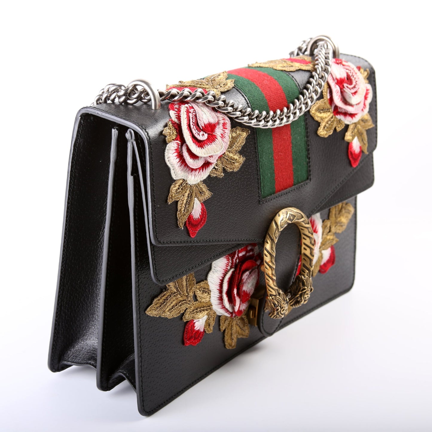 Gucci  Dionysus Leather Floral Embroidered Shoulder Medium