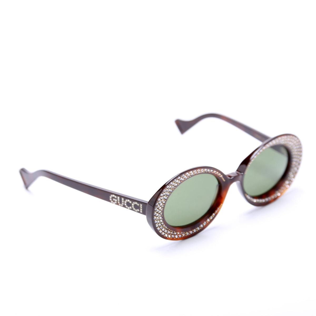 GGS Crystal Oval Acetate Sunglasses