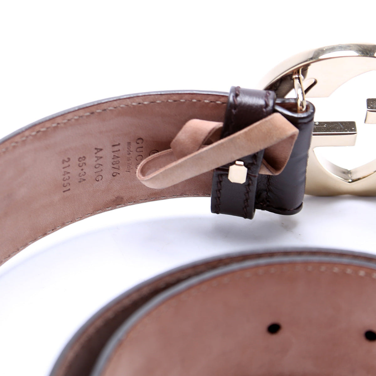 Interlocking Leather Belt Size /