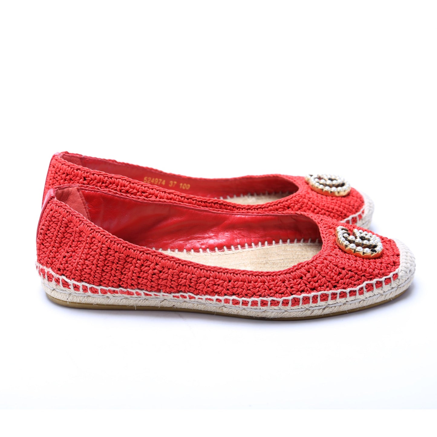 Gucci GG Pearl Espadrilles Size