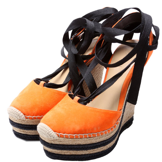 Gucci Suede Espadrille Wedges Size