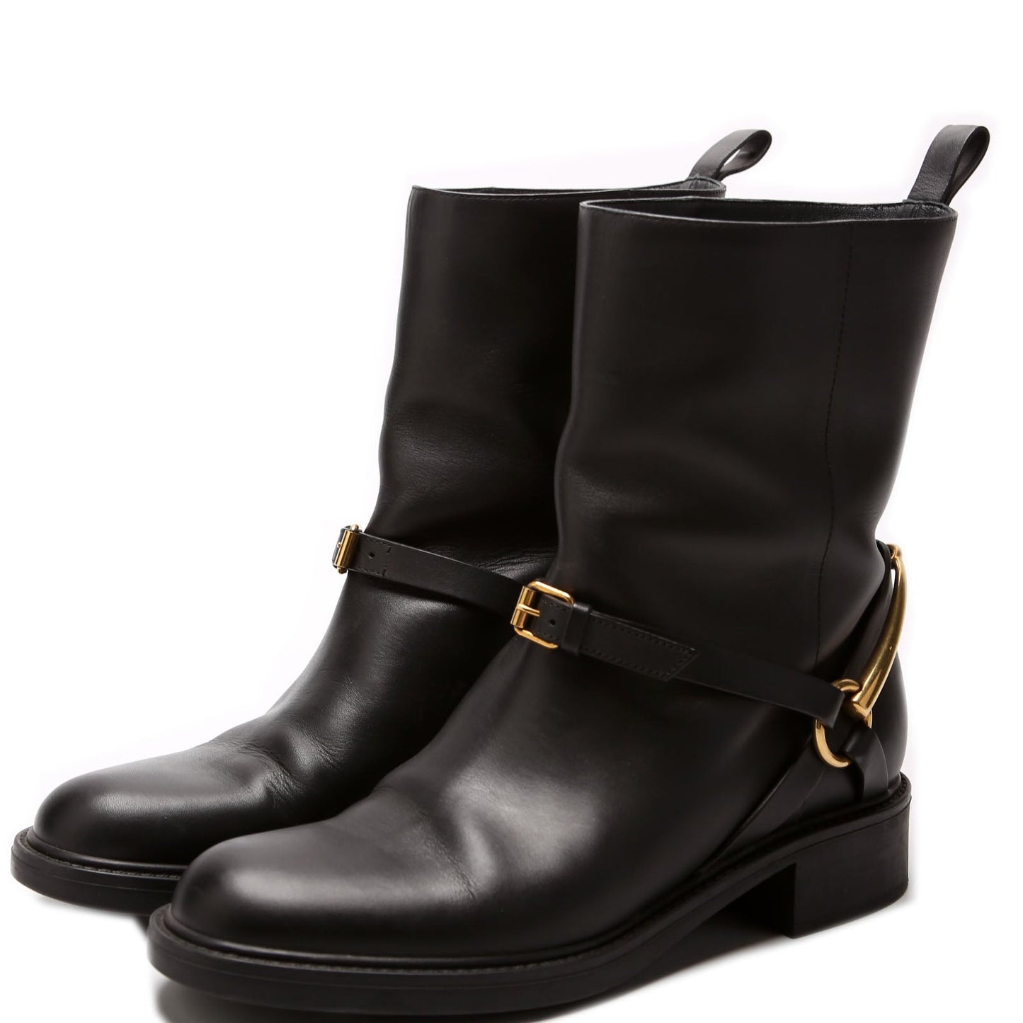 Gucci Horsebit Leather Moto Boots Size