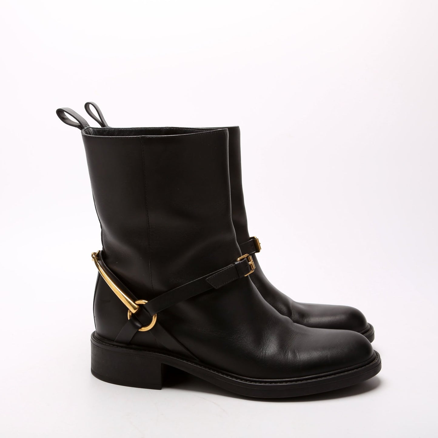 Gucci Horsebit Leather Moto Boots Size