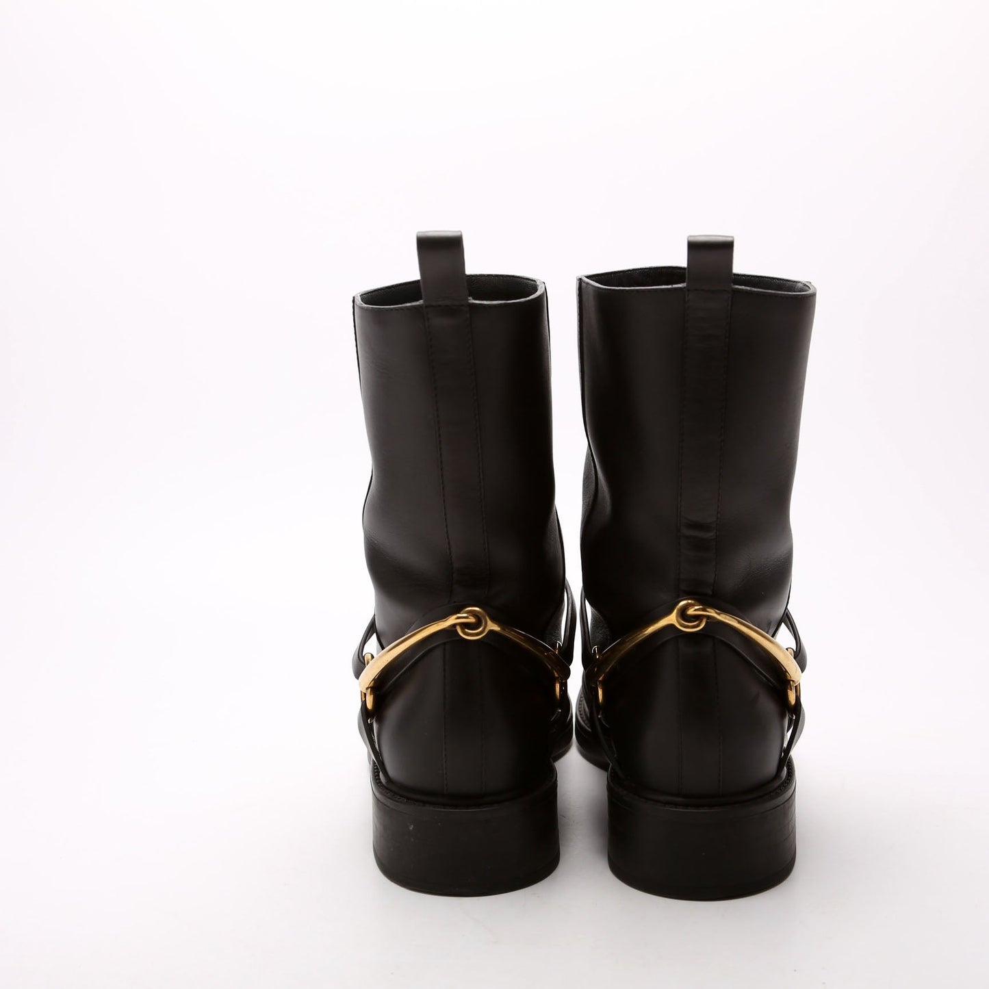 Gucci Horsebit Leather Moto Boots Size
