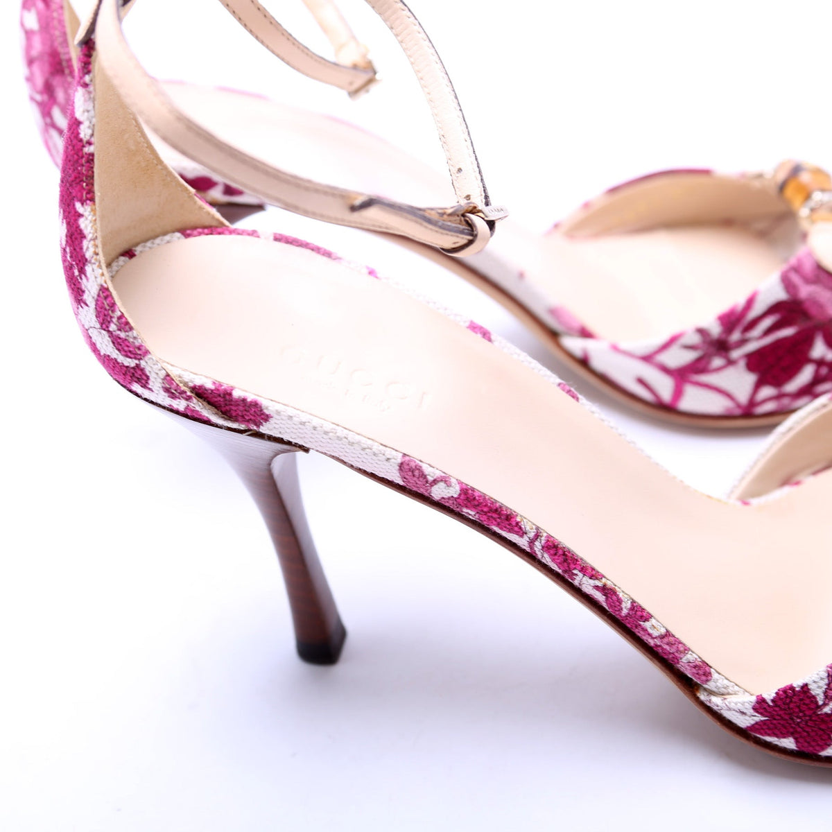 Floral Canvas Heeled Sandals Size .