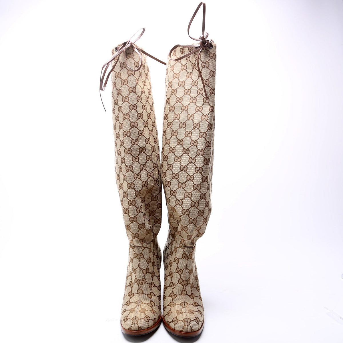 GG Canvas Mid Heel Tall Boots Size .