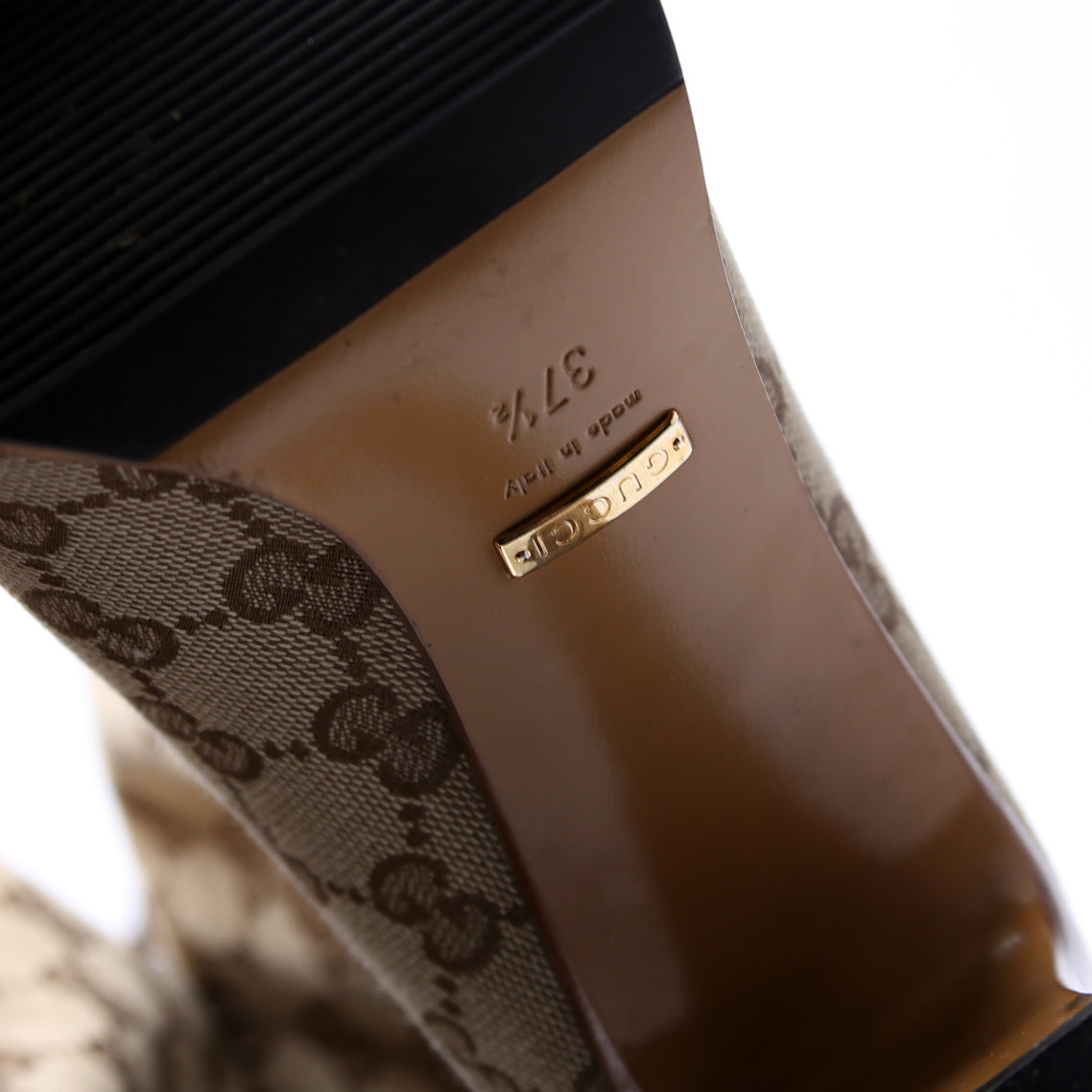 GG Canvas Mid Heel Tall Boots Size .
