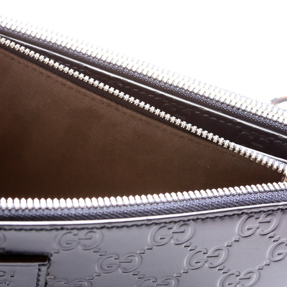 GG Leather Double Zip Messenger