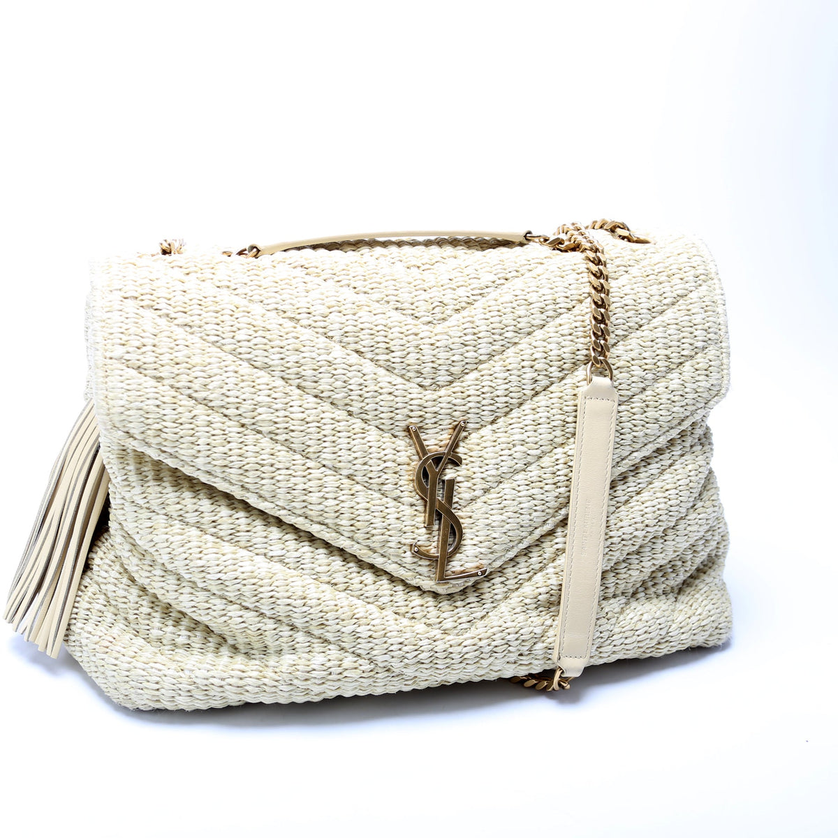 Loulou Satchel Medium Raffia
