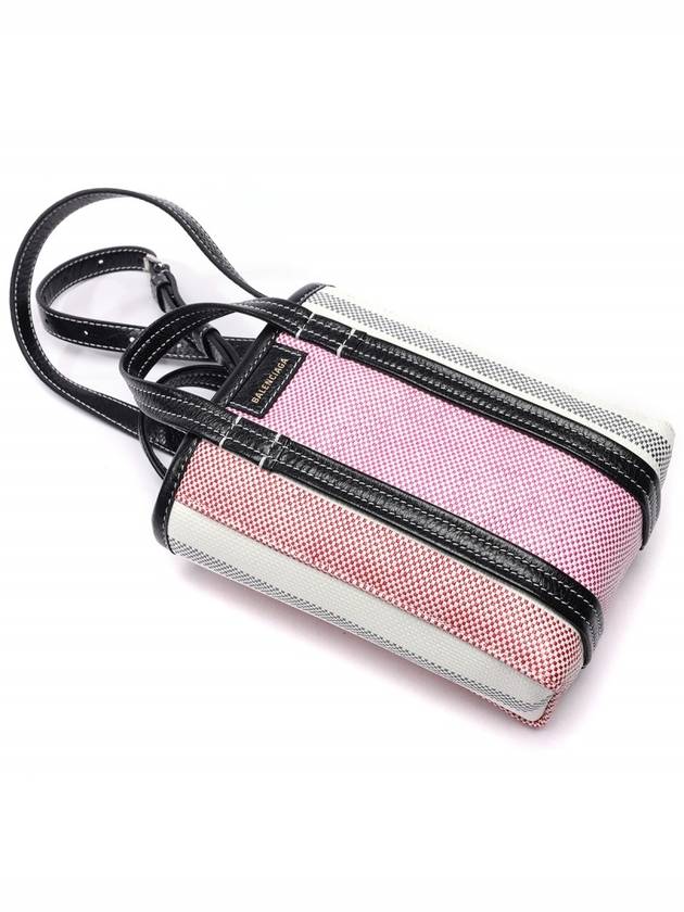 Luxury Balenciaga  Barbes Striped Tote Bag Pink