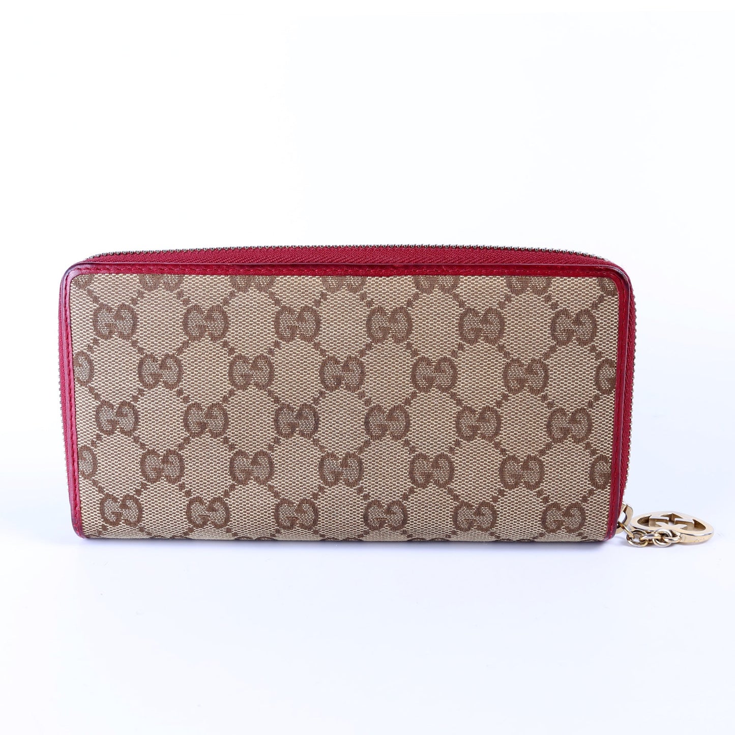GG Canvas Interlocking G Heart Zip Wallet