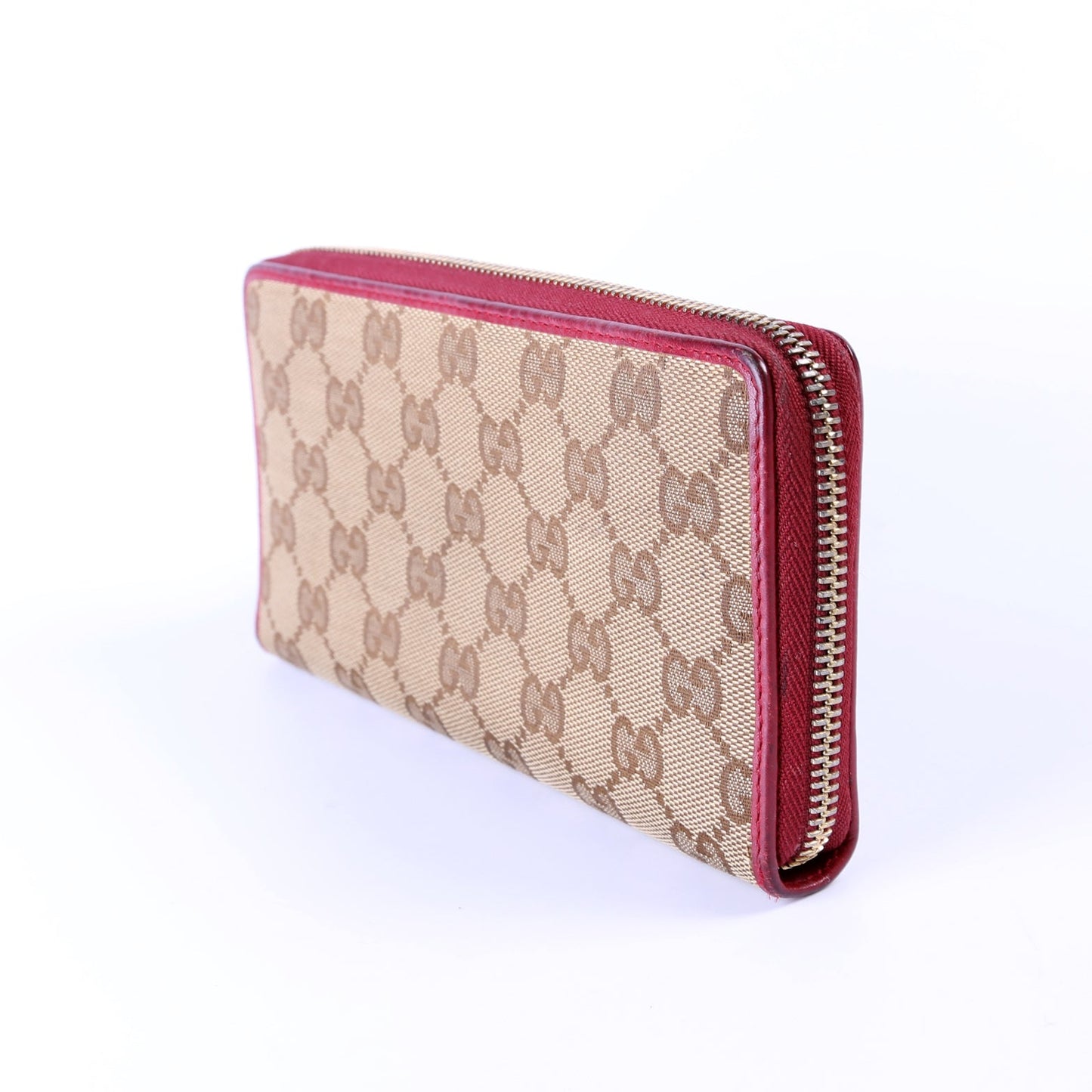GG Canvas Interlocking G Heart Zip Wallet