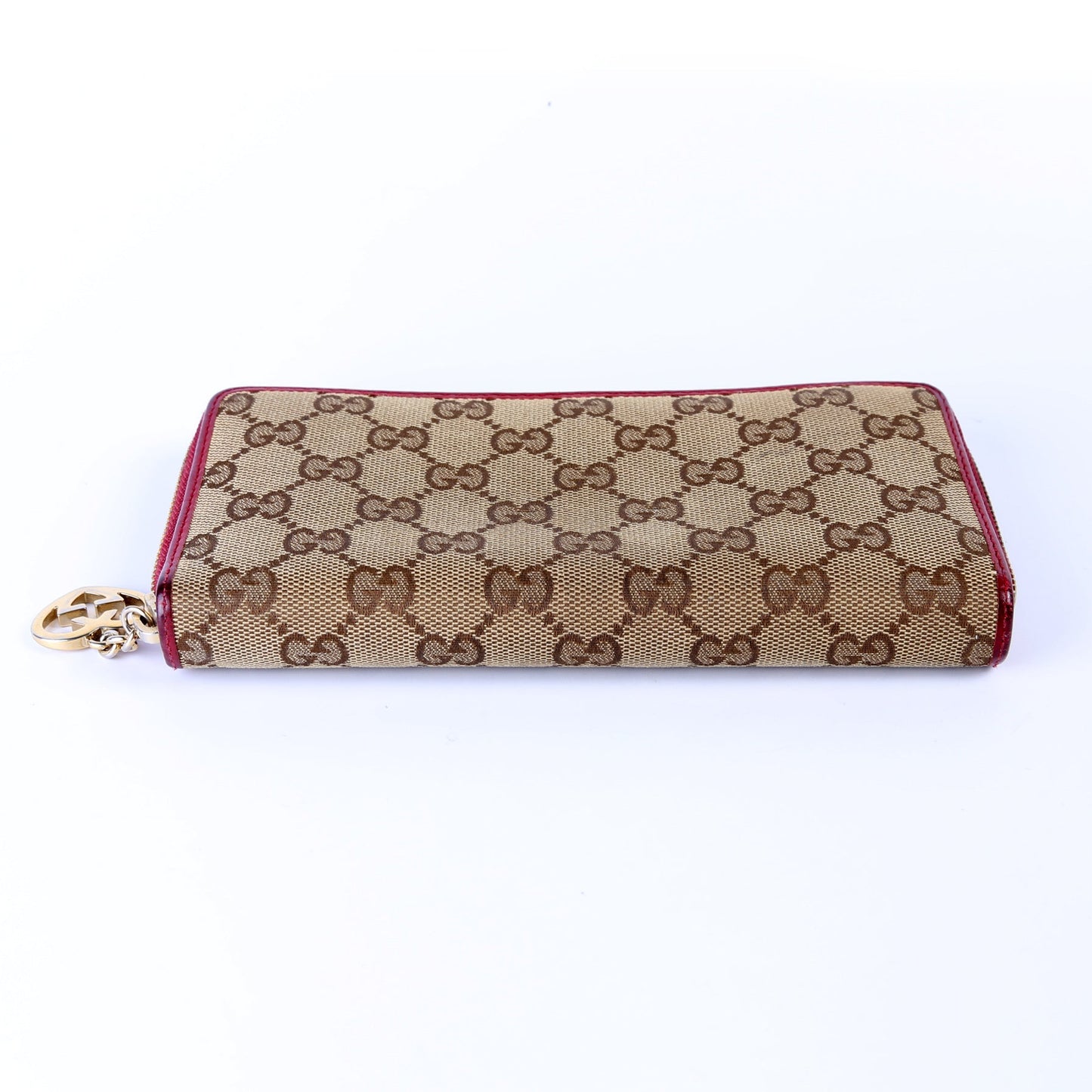 GG Canvas Interlocking G Heart Zip Wallet