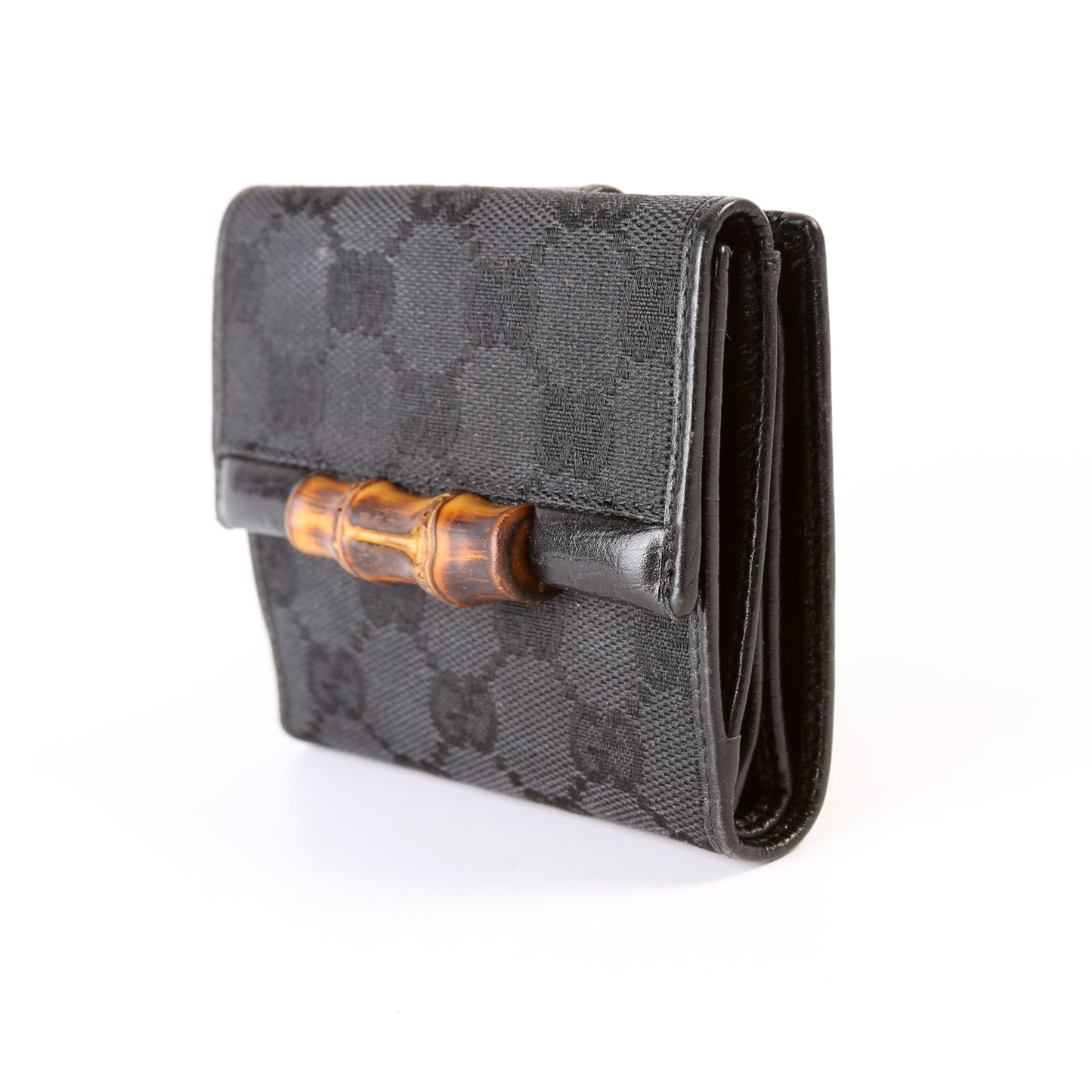 GG Canvas Bamboo Compact Wallet